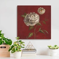 Red Peony Blooms Canvas Art Print