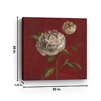 Red Peony Blooms Canvas Art Print