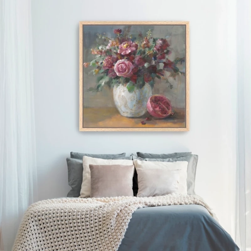 Rich Fall Florals Framed Canvas Art Print