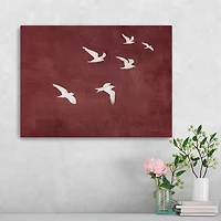 Maroon Murmuration Canvas Art Print