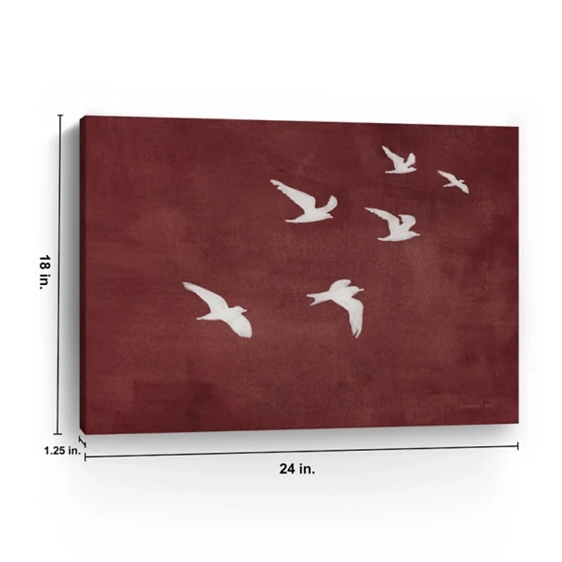 Maroon Murmuration Canvas Art Print