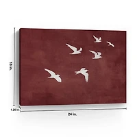 Maroon Murmuration Canvas Art Print
