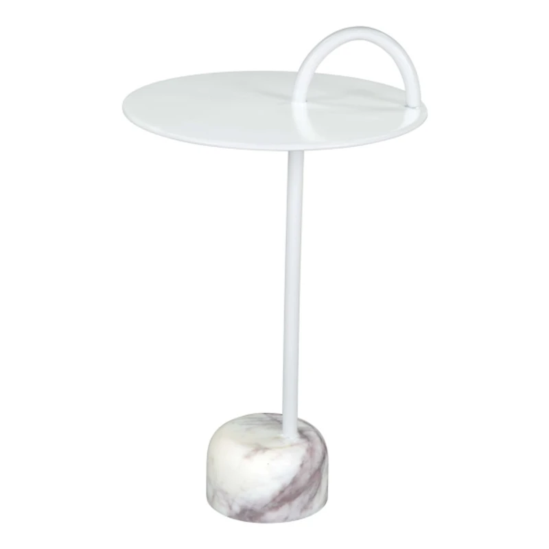 White Metal and Marble Will Accent Table