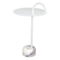 White Metal and Marble Will Accent Table