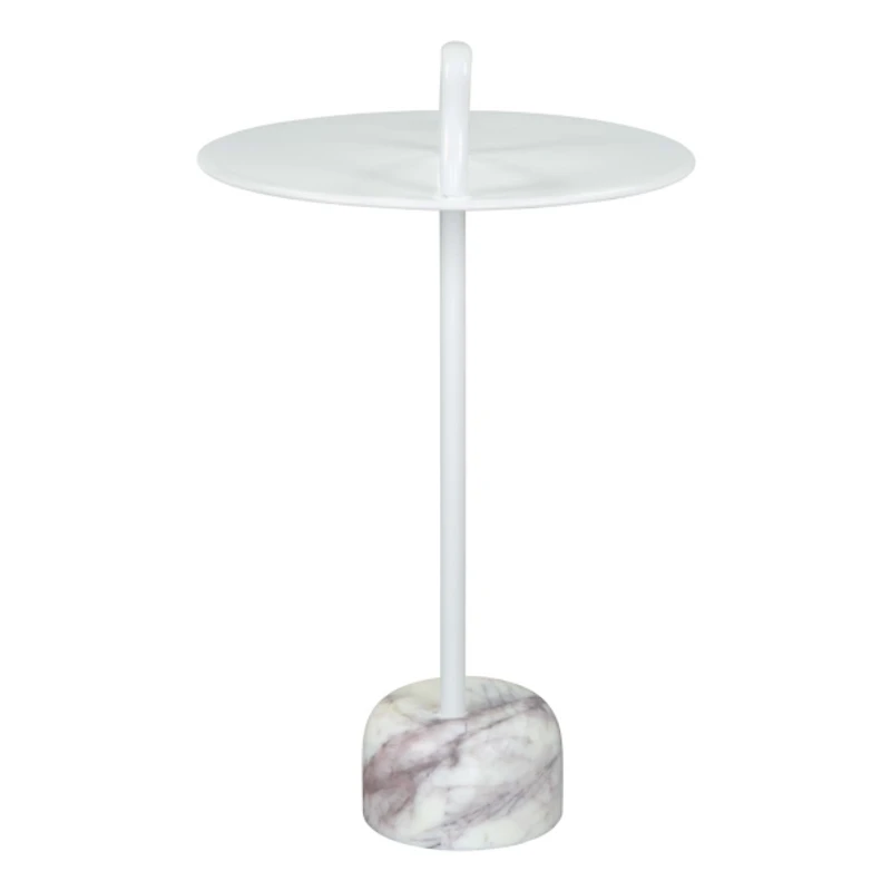 White Metal and Marble Will Accent Table