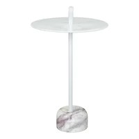 White Metal and Marble Will Accent Table