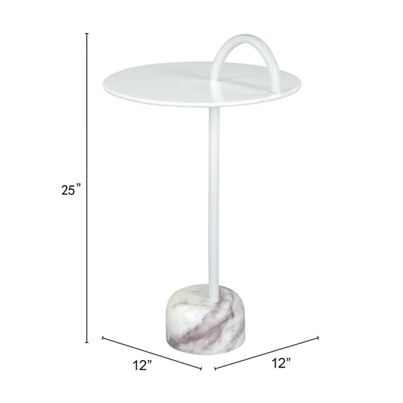 White Metal and Marble Will Accent Table