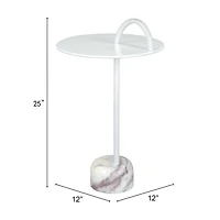 White Metal and Marble Will Accent Table