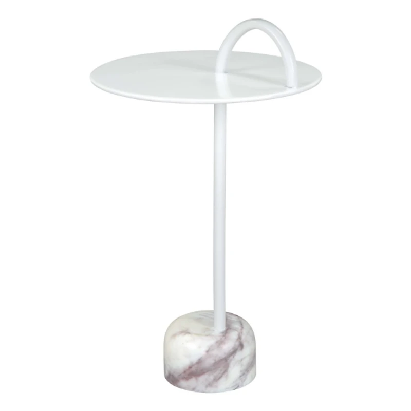 White Metal and Marble Will Accent Table