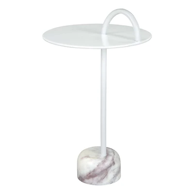 White Metal and Marble Will Accent Table