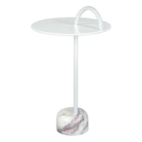 White Metal and Marble Will Accent Table