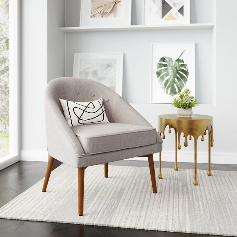 Gray Tufted Carter Accent Chair