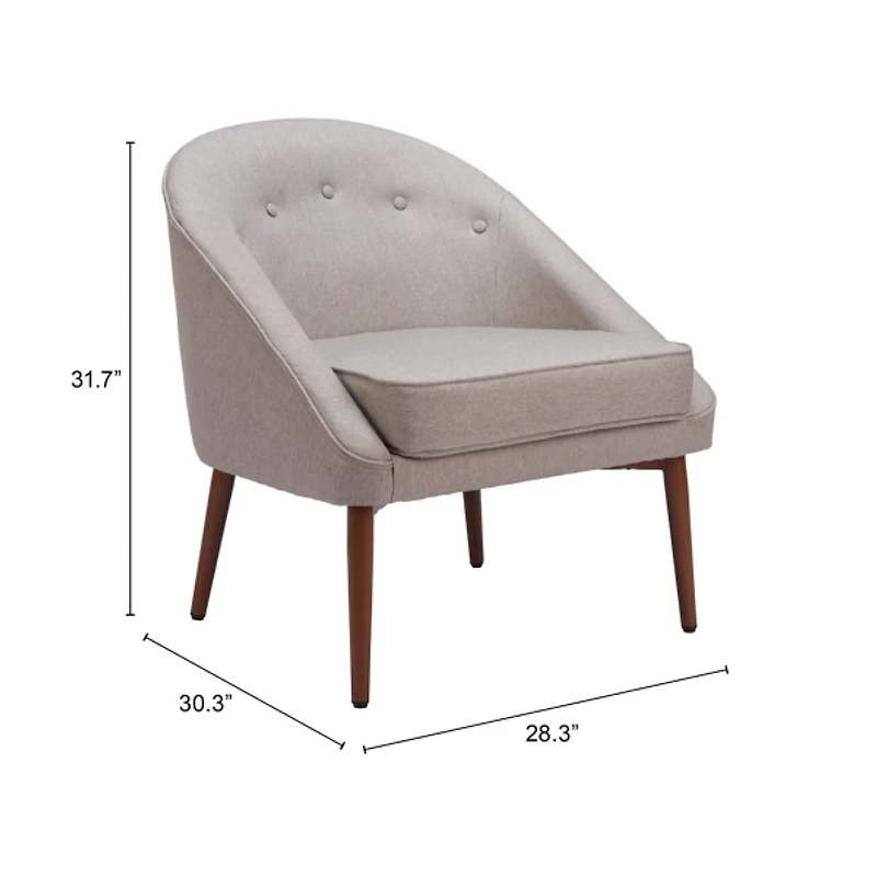 Gray Tufted Carter Accent Chair