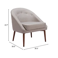 Gray Tufted Carter Accent Chair