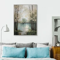 Textured River Framed Canvas Art Print
