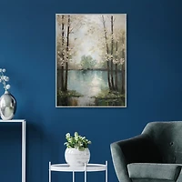 Textured River Framed Canvas Art Print