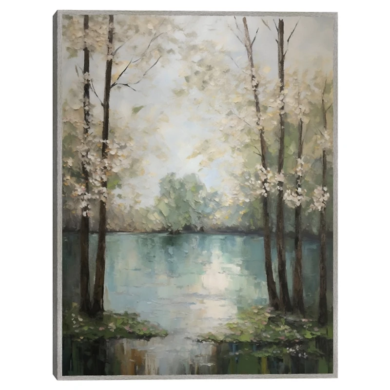 Textured River Framed Canvas Art Print