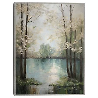 Textured River Framed Canvas Art Print
