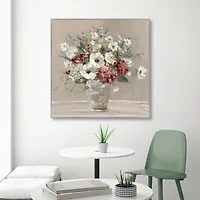 Simply Happy Blooms Framed Canvas Art Print