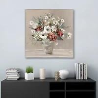 Simply Happy Blooms Framed Canvas Art Print