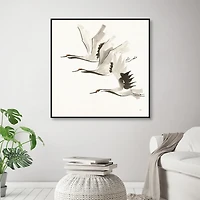 Zen Cranes Framed Canvas Art Print