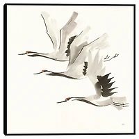 Zen Cranes Framed Canvas Art Print