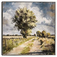 Country Lane Framed Canvas Art Print
