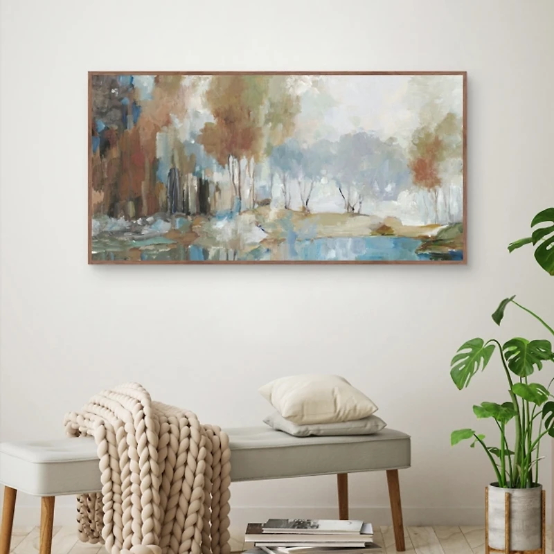 Misty Tranquility Framed Canvas Art Print