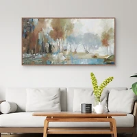 Misty Tranquility Framed Canvas Art Print