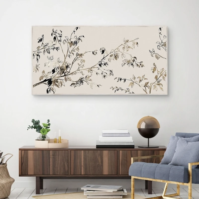 Branches of Gold Framed Canvas Art Print