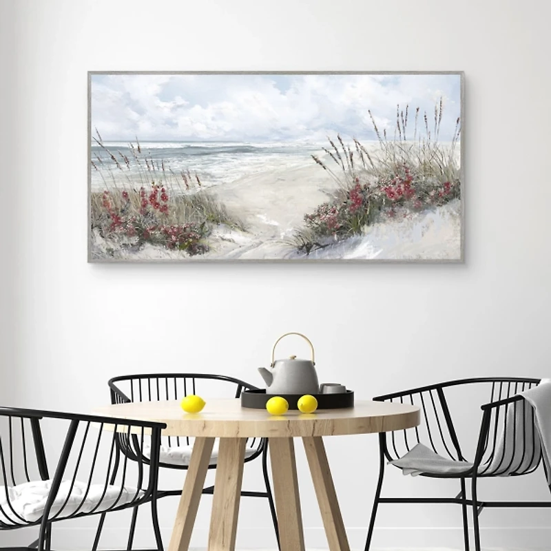 Burgandy Shores Framed Canvas Art Print