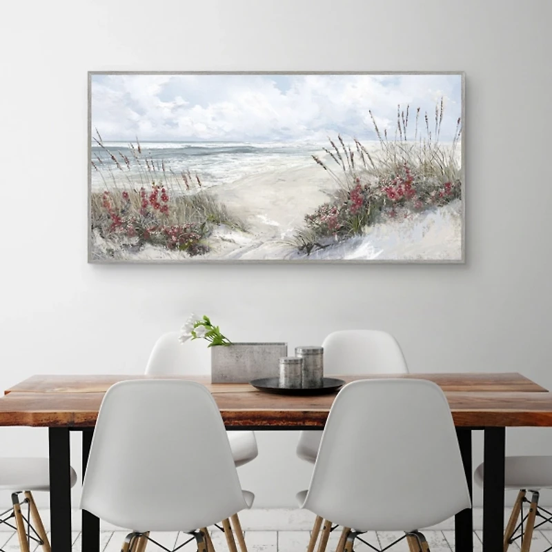 Burgandy Shores Framed Canvas Art Print