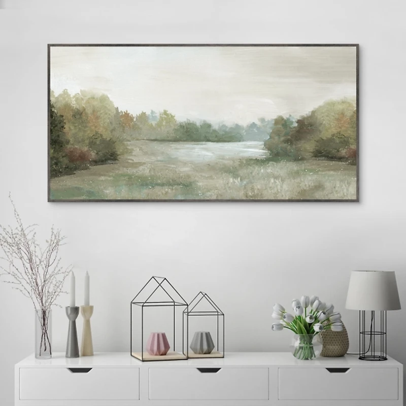 Quiet Valley Framed Canvas Art Print