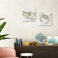 Green Crab & Lobster Canvas Art Prints, Set of 2