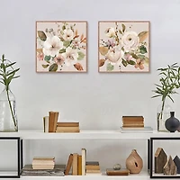 Floral Harmony Framed Canvas Art Prints, Set of 2