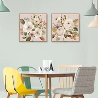 Floral Harmony Framed Canvas Art Prints, Set of 2