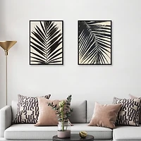 Inky Palms Framed Canvas Art Prints, Set of 2