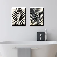 Inky Palms Framed Canvas Art Prints, Set of 2
