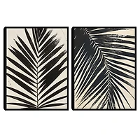Inky Palms Framed Canvas Art Prints, Set of 2