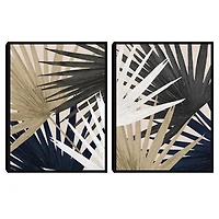 Organic Palms Framed Canvas Art Prints, Set of 2
