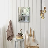 Country Bath Framed Canvas Art Print