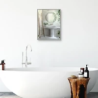 Country Bath Framed Canvas Art Print