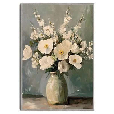 Alabaster Bouquet Framed Canvas Art Print