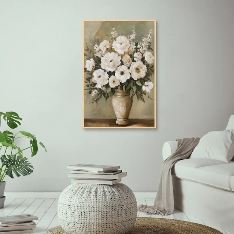 Antique Arrangement Framed Canvas Art Print