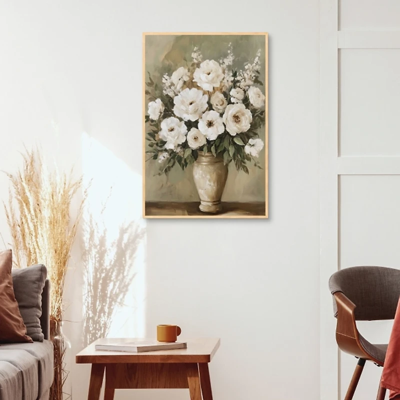 Antique Arrangement Framed Canvas Art Print