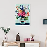 Big Bloom Bouquet Framed Canvas Art Print