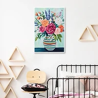Big Bloom Bouquet Framed Canvas Art Print