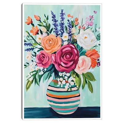 Big Bloom Bouquet Framed Canvas Art Print