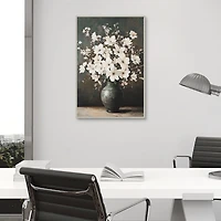 Elegant White Bouquet Framed Canvas Art Print