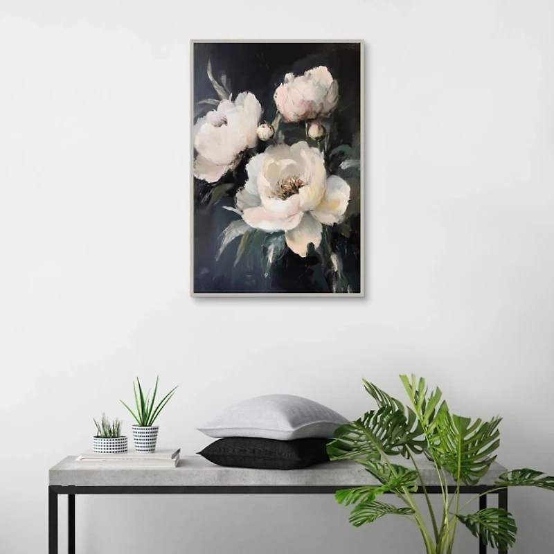 Muted Roses Framed Canvas Art Print